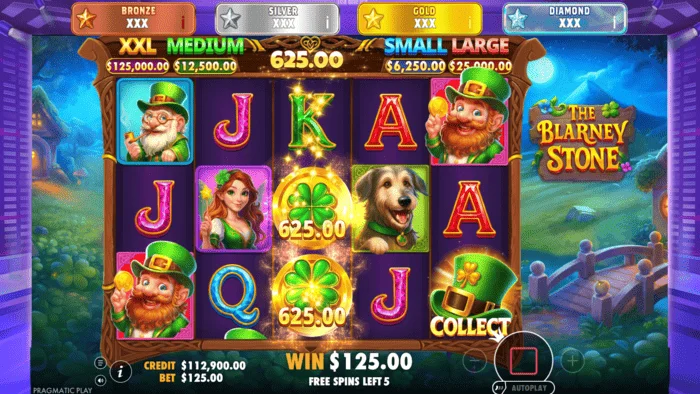 The Blarney Stone – obrazovka Money Collect s klobúkom na piatom valci