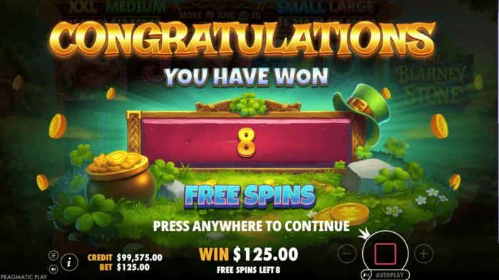 The Blarney Stone – spustenie kola Free Spins